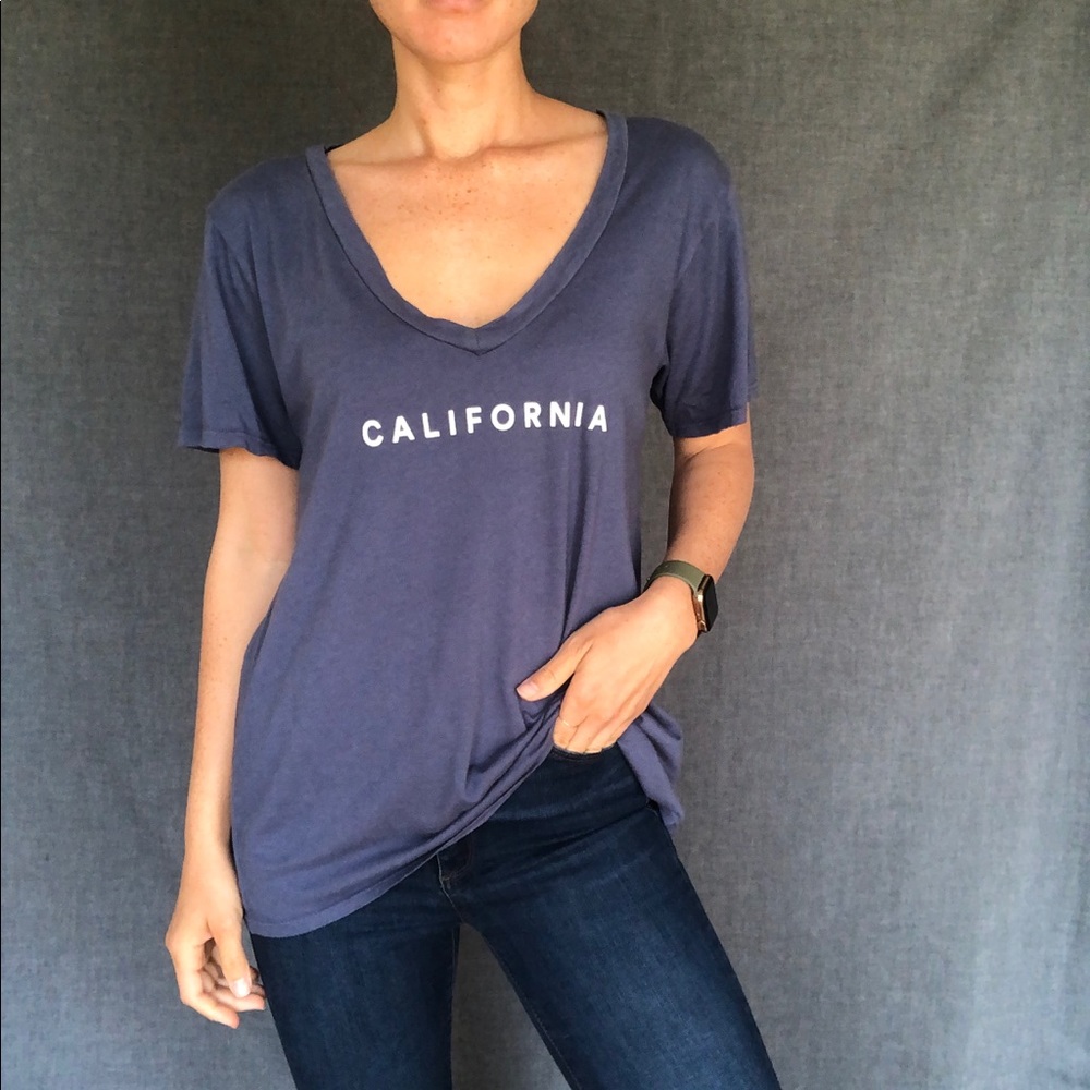 Blue “California” V-neck